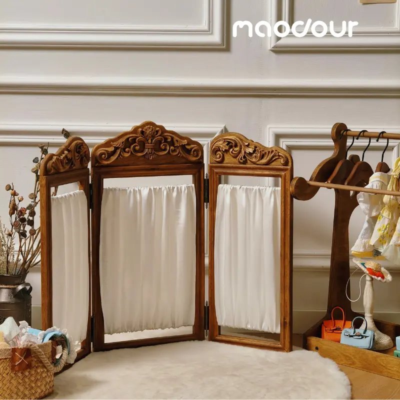 pet privacy screen for crate - Satin Carved Folding Pet Screen Divider